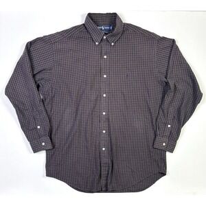 Ralph Lauren Shirt Mens Large Blake Plaid Long Sleeve Button Down Polo Purple